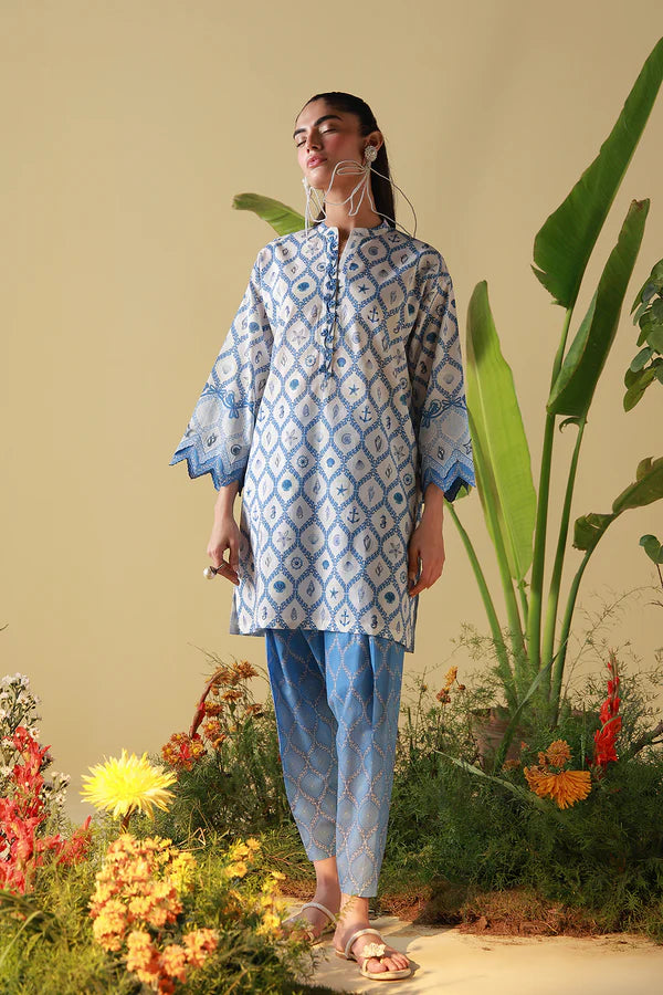 MIRHA BY SAHAR 2 PC UNSTITCHED'26 | PORCELAIN GEO