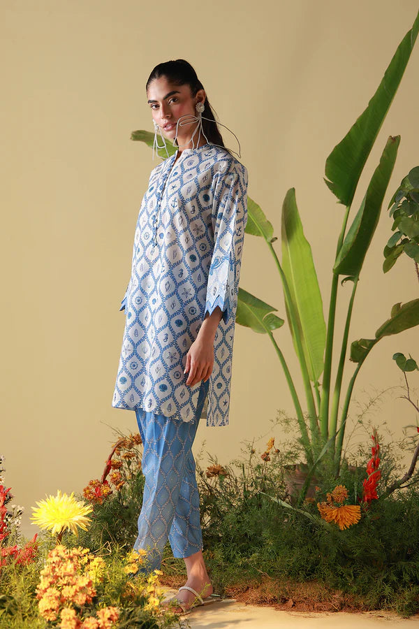 MIRHA BY SAHAR 2 PC UNSTITCHED'26 | PORCELAIN GEO