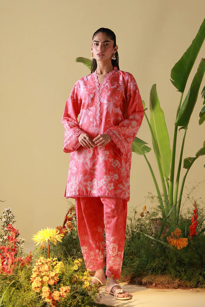 MIRHA BY SAHAR 2 PC UNSTITCHED'26 | CORAL PEONY
