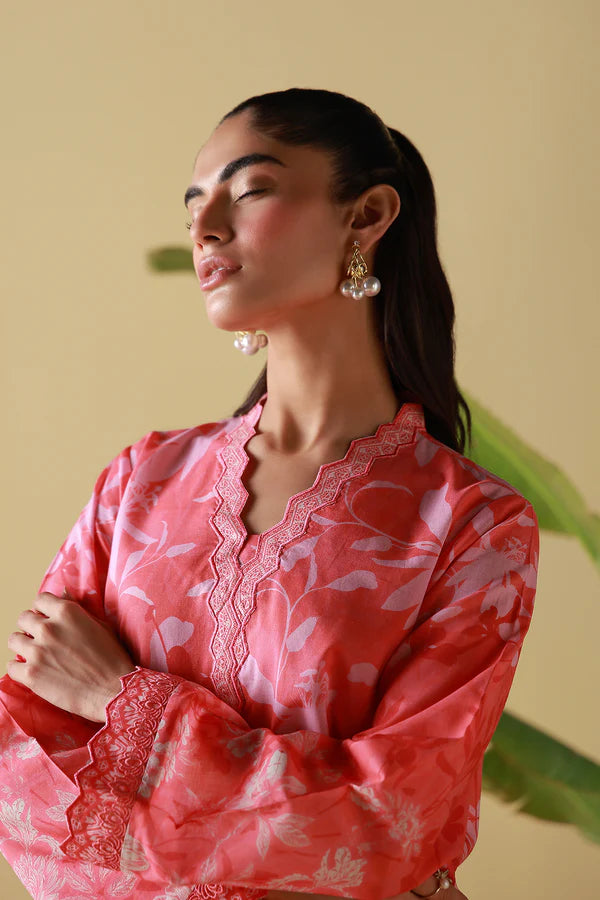MIRHA BY SAHAR 2 PC UNSTITCHED'26 | CORAL PEONY