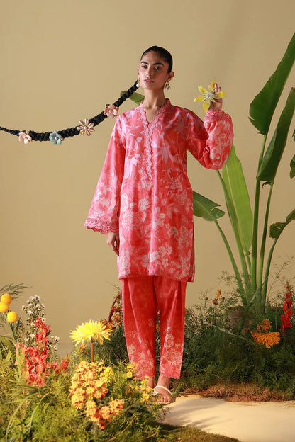 MIRHA BY SAHAR 2 PC UNSTITCHED'26 | CORAL PEONY