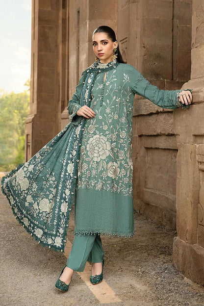 3Pc Maria B Unstitched M.print Pakistani Winter Suit - 8A