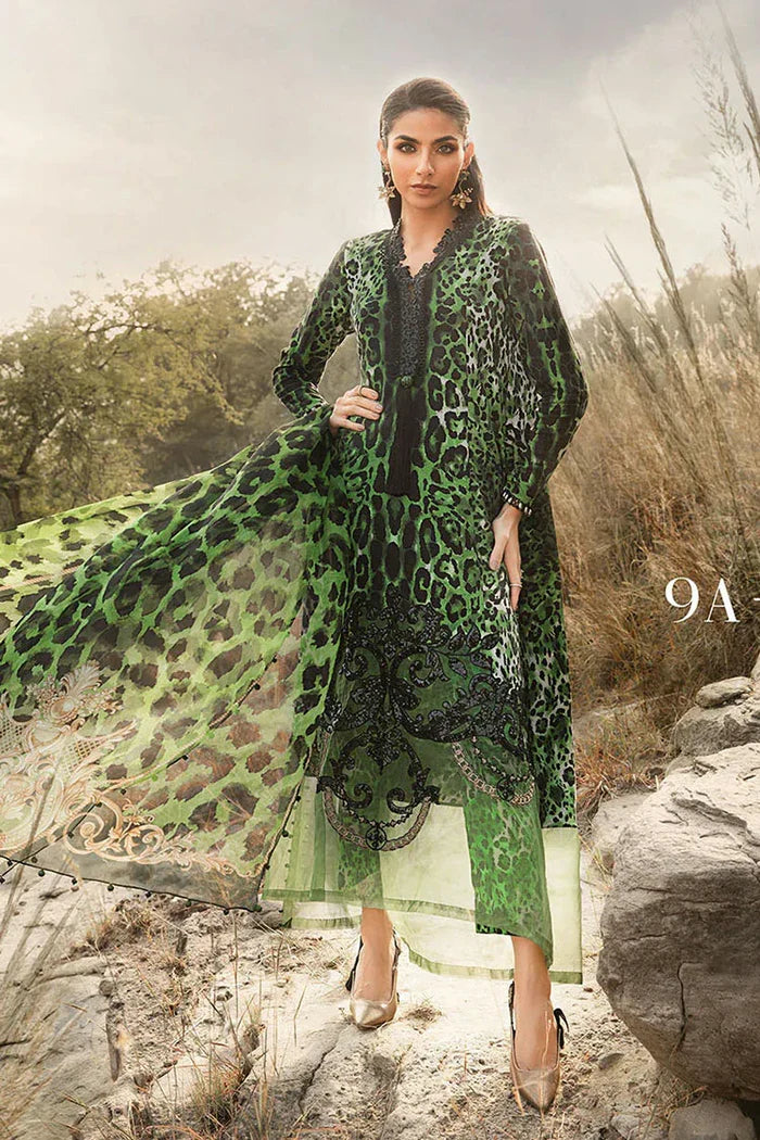 3Pc Maria B Unstitched M.print Pakistani Winter Suit - 9A