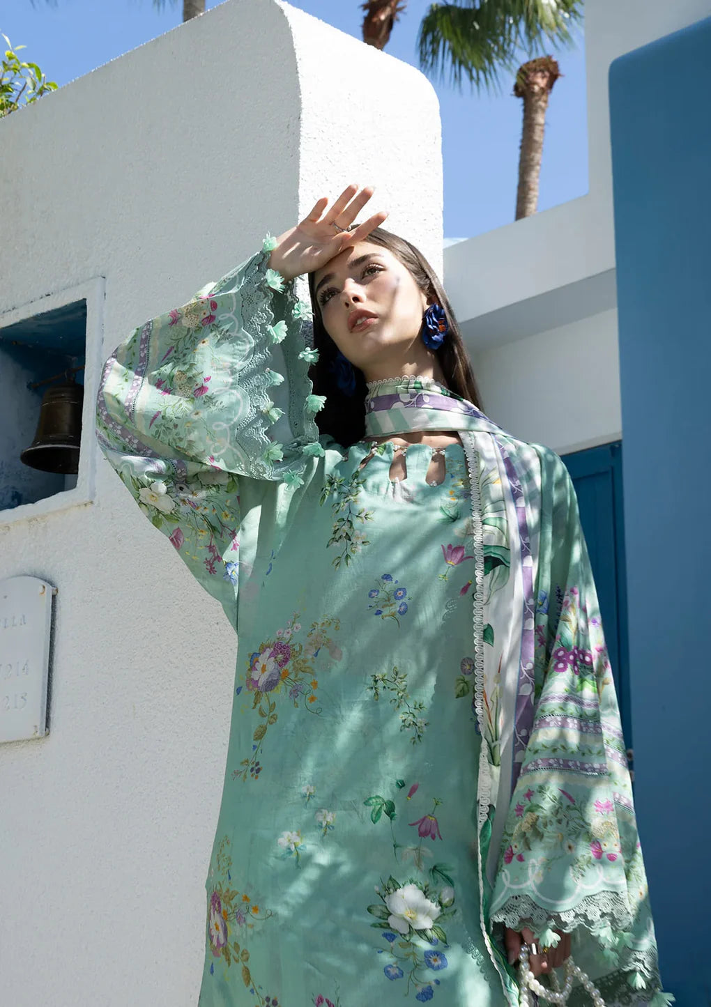 ELAF PRINTS UNSTITCHED COLLECTION'26 | EPN-7A TEAL ME