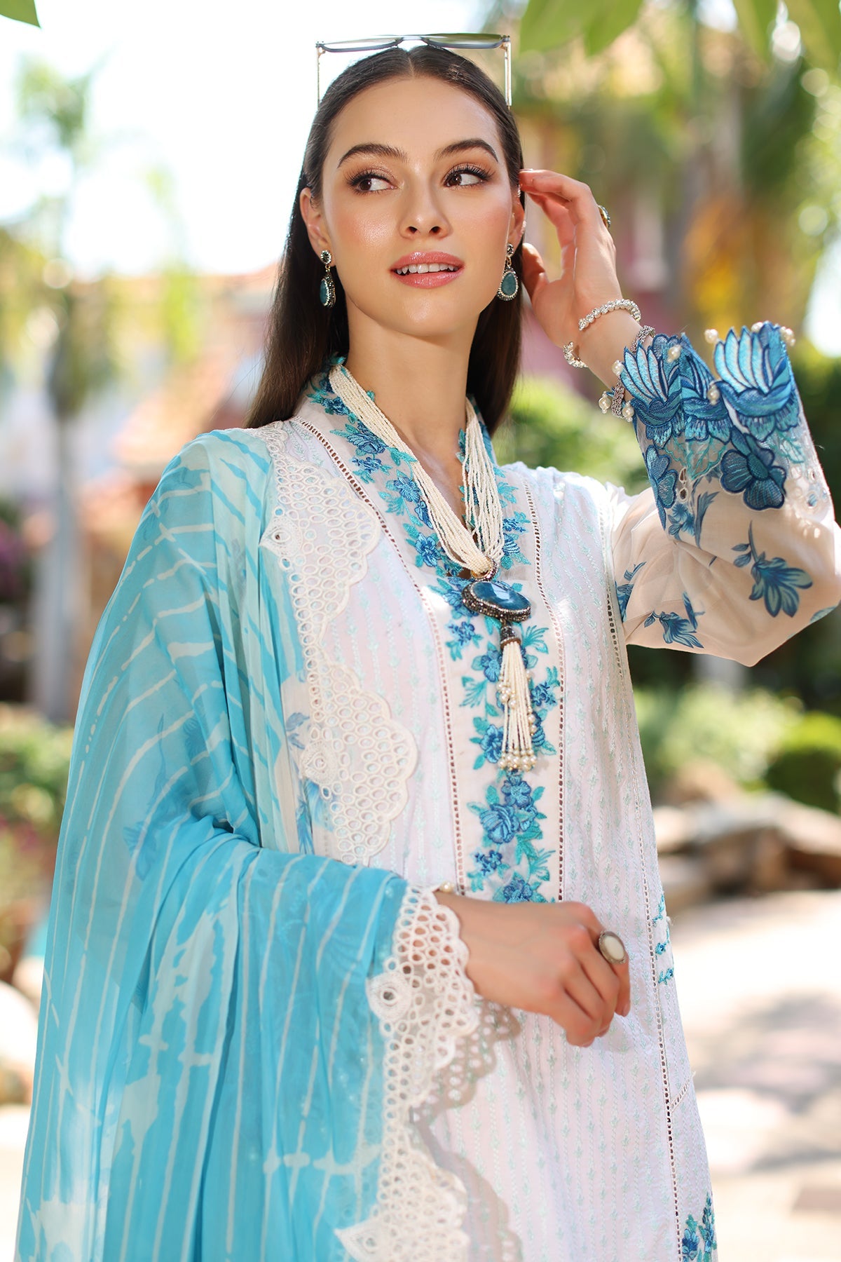 CHARIZMA REEM VOL 2 Collection 2024 – 3-PC Unstitched Embroidered Lawn Shirt with Embroidered Chiffon Dupatta and Trouser CRS4-15