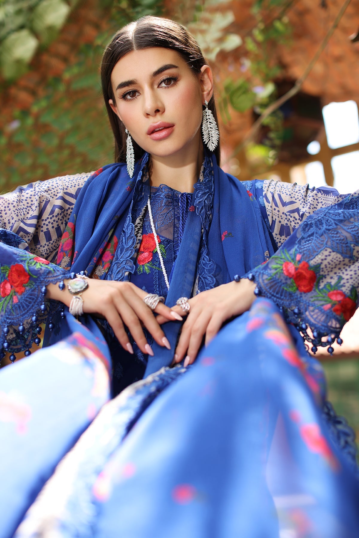 CHARIZMA REEM VOL 2 Collection 2024 – 3-PC Unstitched Embroidered Lawn Shirt with Embroidered Chiffon Dupatta and Trouser CRS4-17