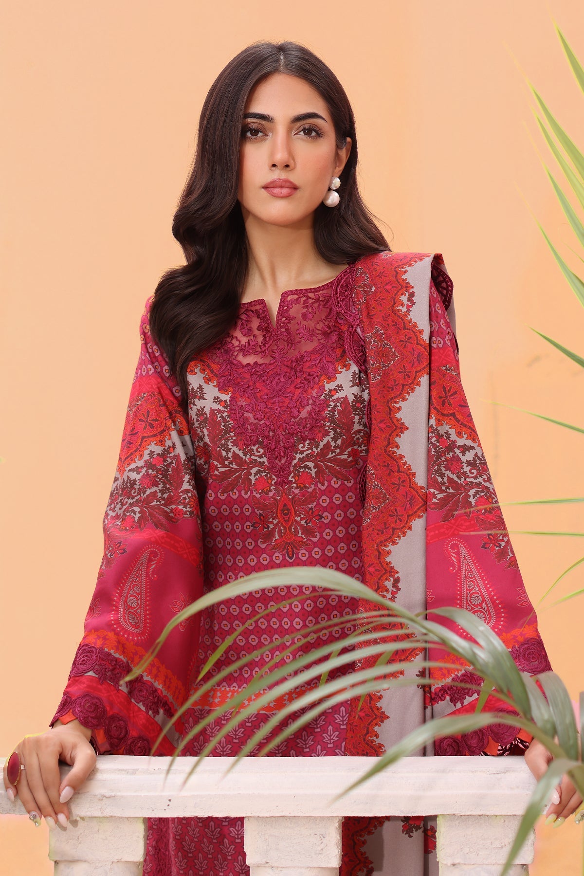 CHARIZMA SHEEN VOL 1 2024 Collection 2024 – 3-PC Unstitched Embroidered Linen Shawl Collection SHW4-06