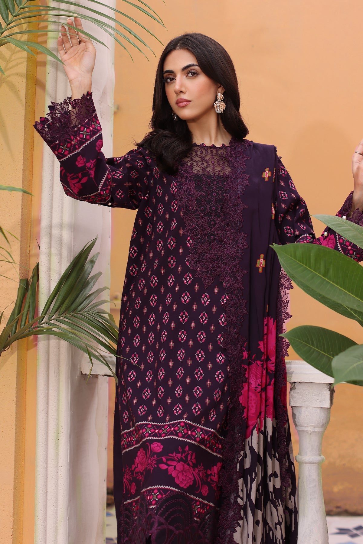 CHARIZMA SHEEN VOL 1 2024 Collection 2024 – 3-PC Unstitched Embroidered Linen Shawl Collection SHW4-01