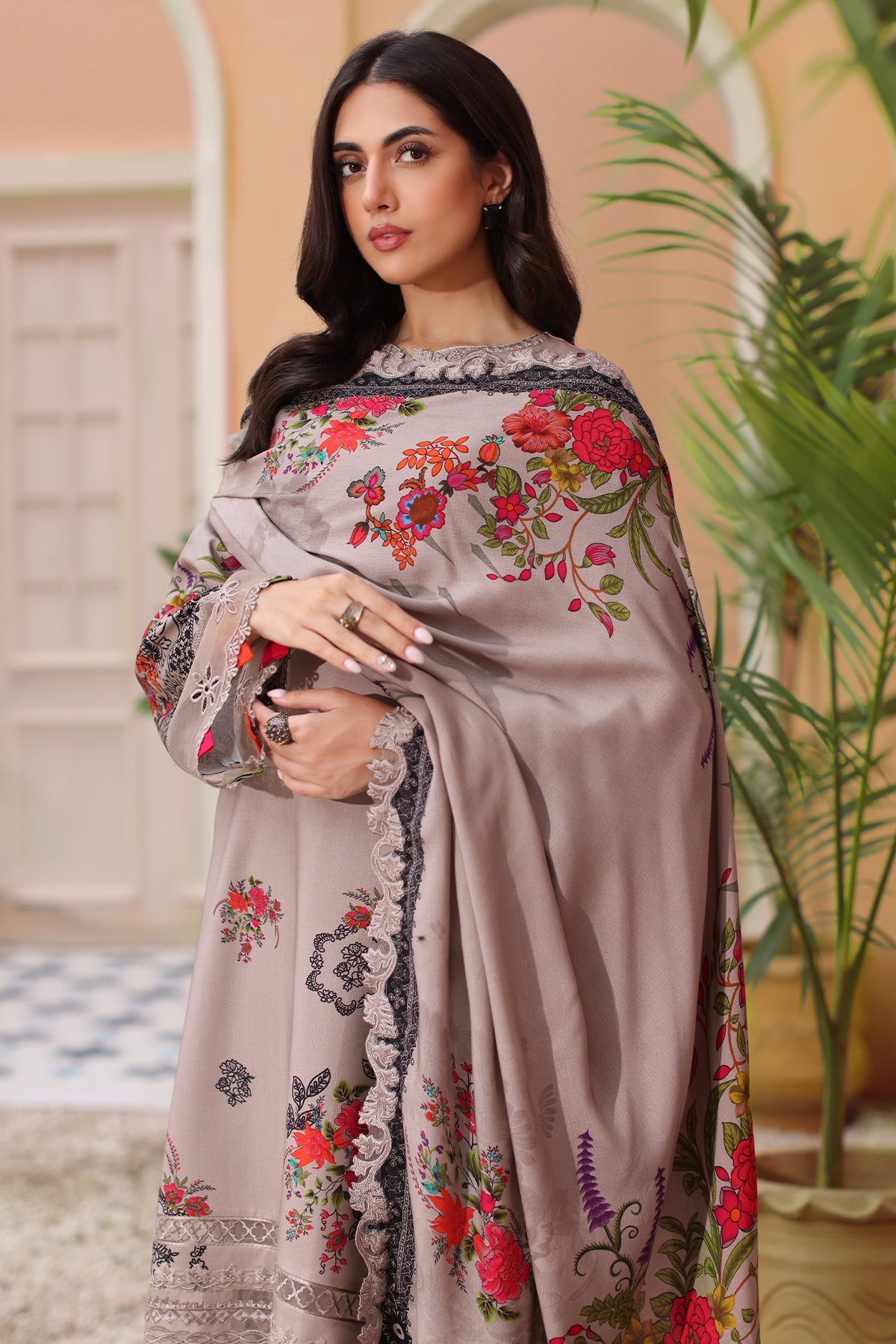 CHARIZMA SHEEN VOL 1 2024 Collection 2024 – 3-PC Unstitched Embroidered Linen Shawl Collection SHW4-02