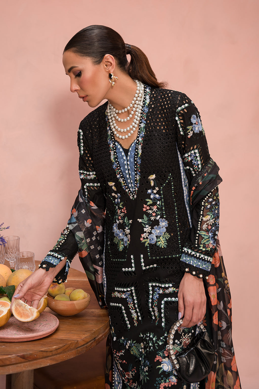 Afrozeh The Painted Garden Collection 2024 – Midnight Muse