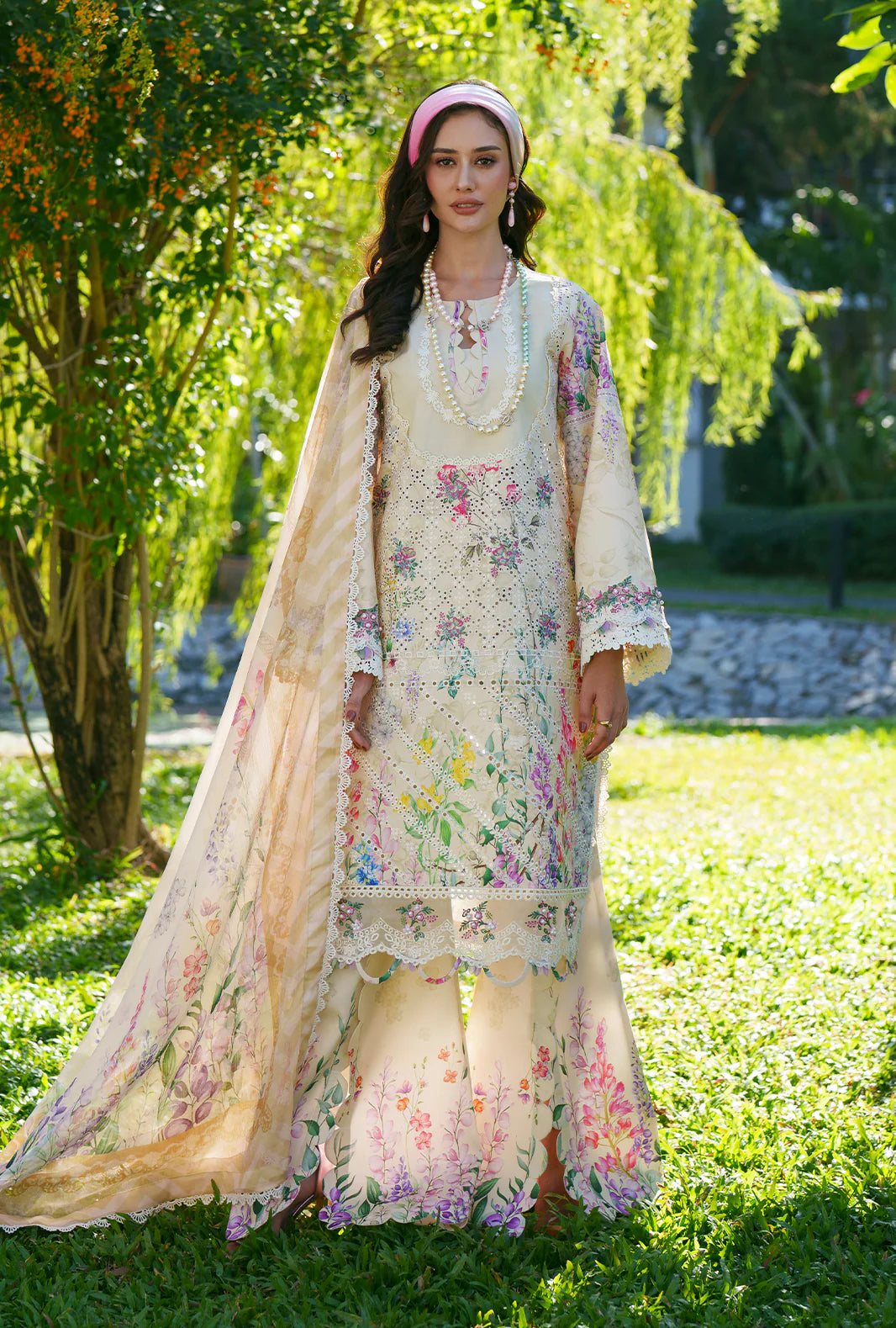 AJR PRINTED CHIKANKARI UNSTITCHED'26| LILA