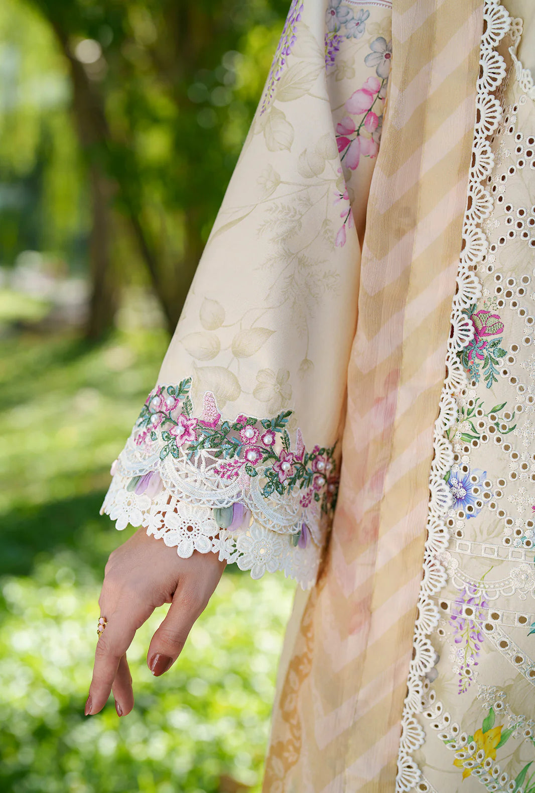 AJR PRINTED CHIKANKARI UNSTITCHED'26| LILA