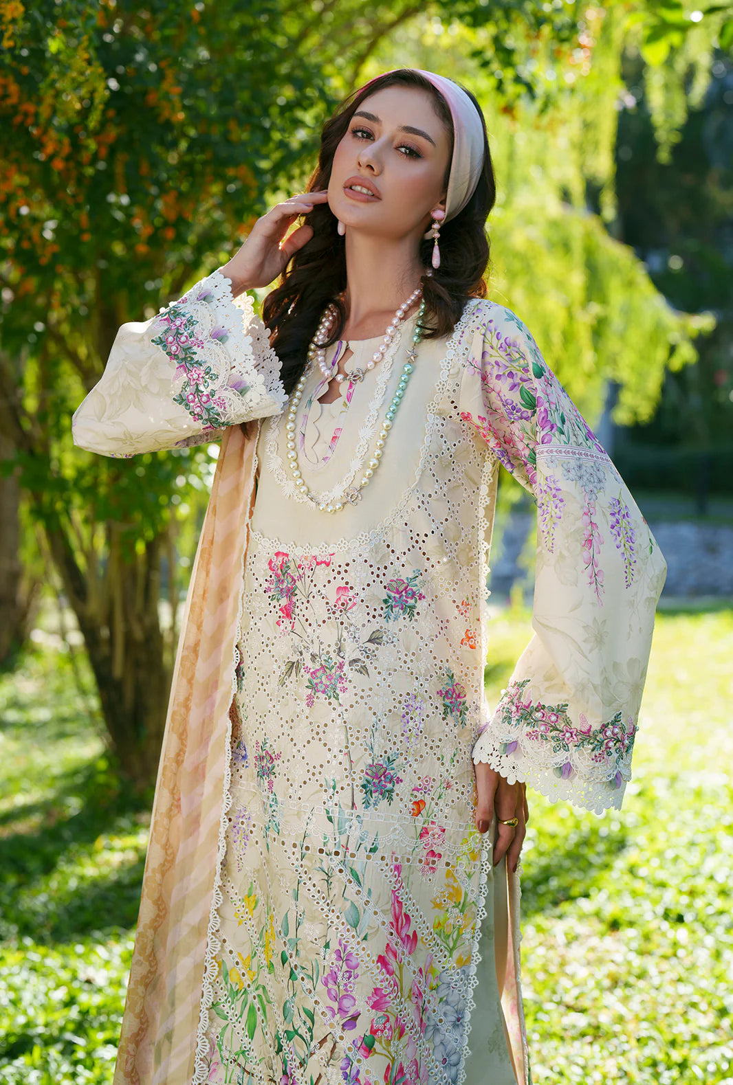AJR PRINTED CHIKANKARI UNSTITCHED'26| LILA