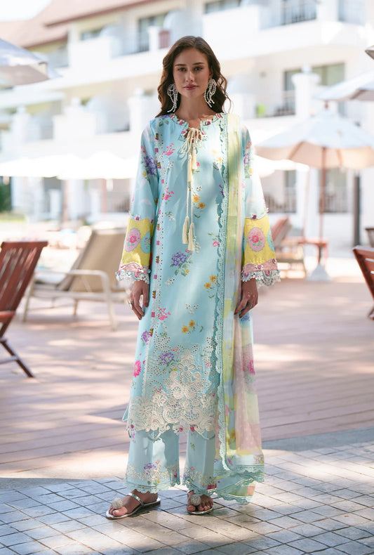 AJR PRINTED CHIKANKARI UNSTITCHED'26| AZURE