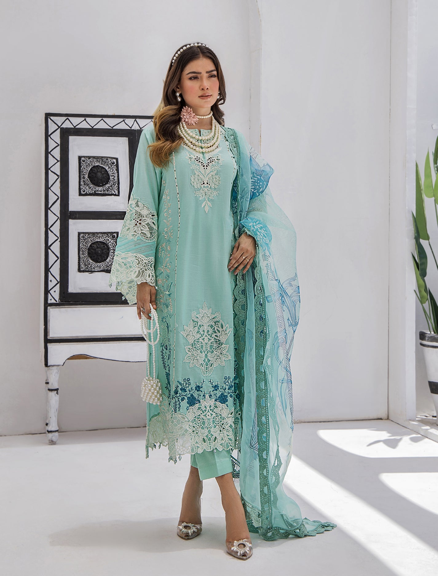 ZA Clothes Azure Embroidered Lawn Ready to Wear Skylight 01