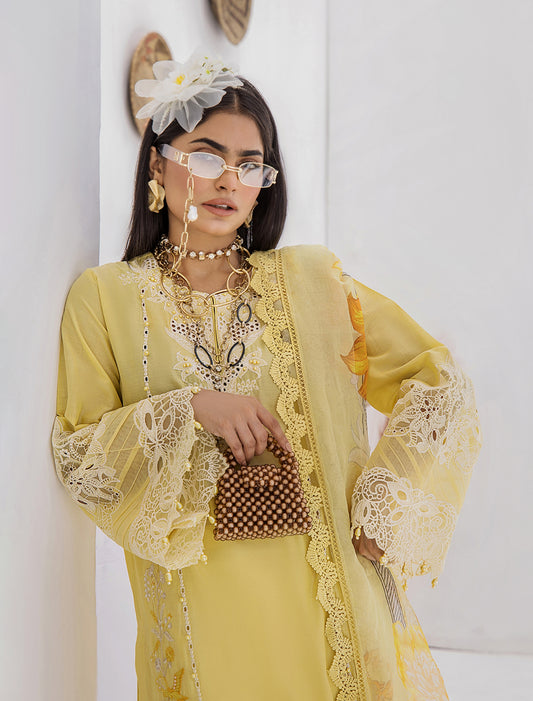 ZA Clothes Azure Embroidered Lawn Ready to Wear Golden Yolk 02