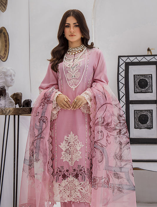 ZA Clothes Azure Embroidered Lawn Ready to Wear Pink Petal 04