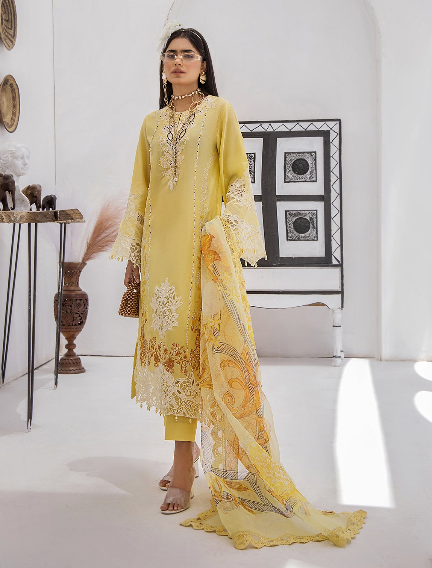 ZA Clothes Azure Embroidered Lawn Ready to Wear Golden Yolk 02