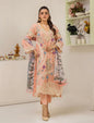 ZA Clothing Embroidered Semi Stitched Ready to Wear Lawn - Blush Apricot 04