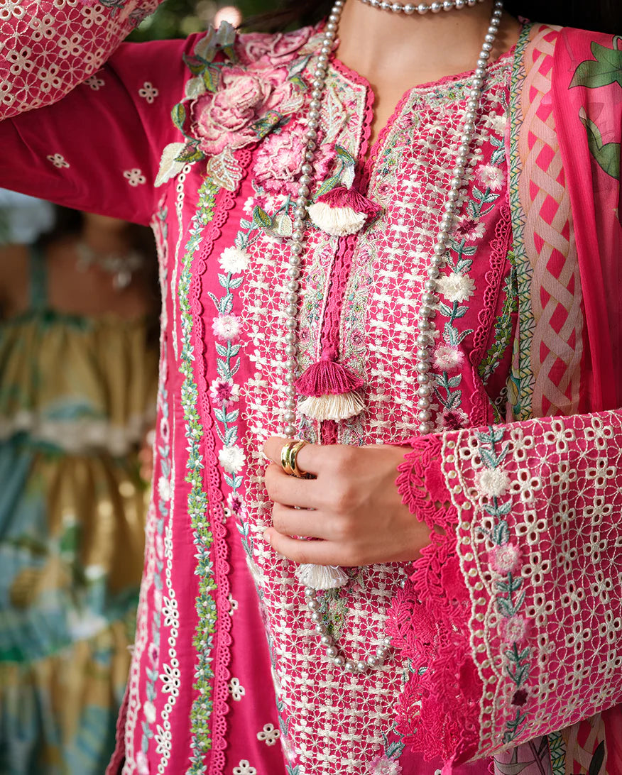 A MOI LUXURY LAWN BY MUSHQ UNSTITCHED'26 | Blushing Rose