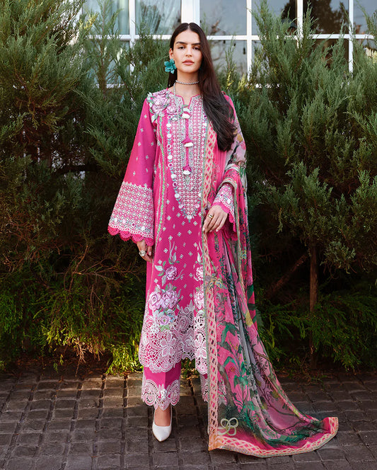 A MOI LUXURY LAWN BY MUSHQ UNSTITCHED'26 | Blushing Rose