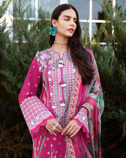 A MOI LUXURY LAWN BY MUSHQ UNSTITCHED'26 | Blushing Rose