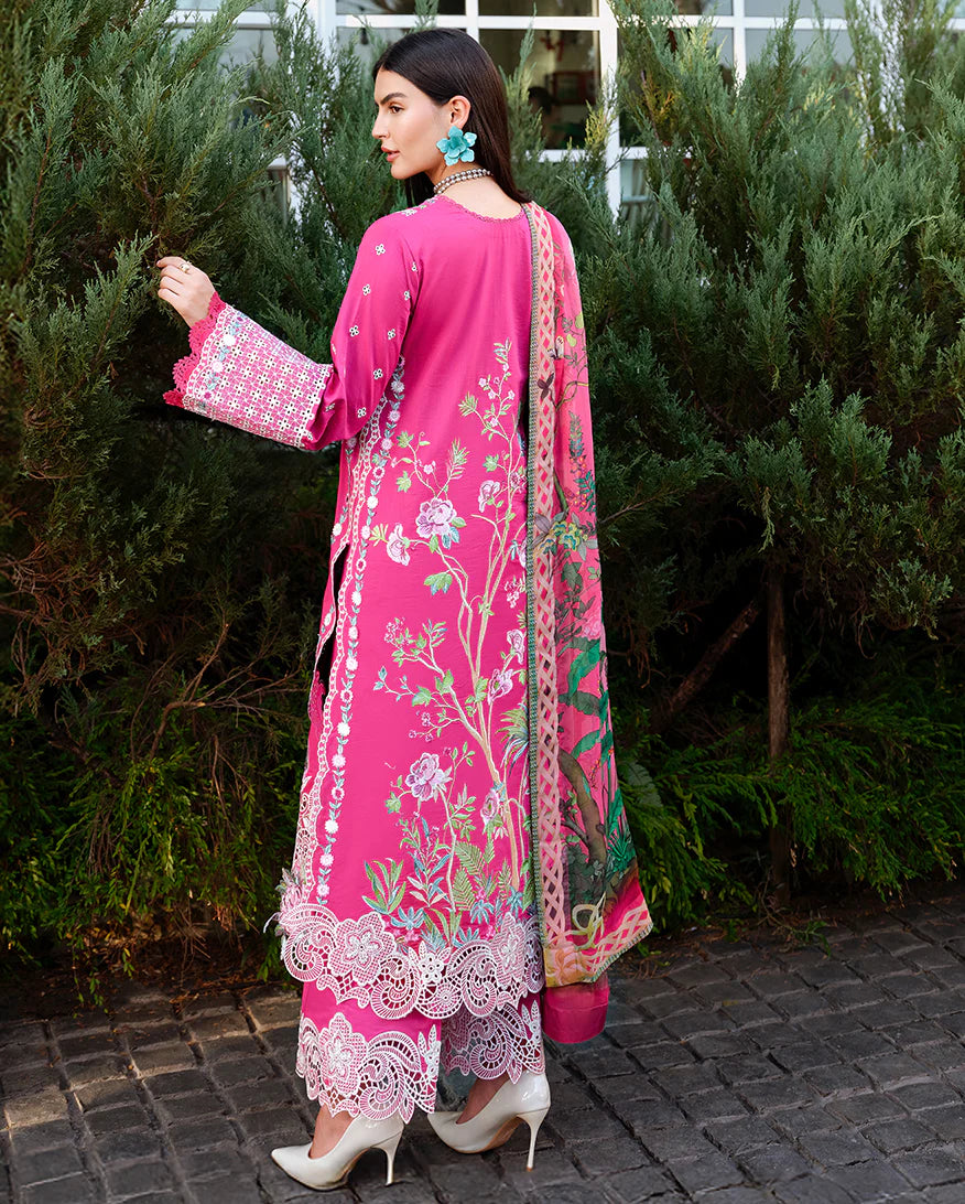 A MOI LUXURY LAWN BY MUSHQ UNSTITCHED'26 | Blushing Rose