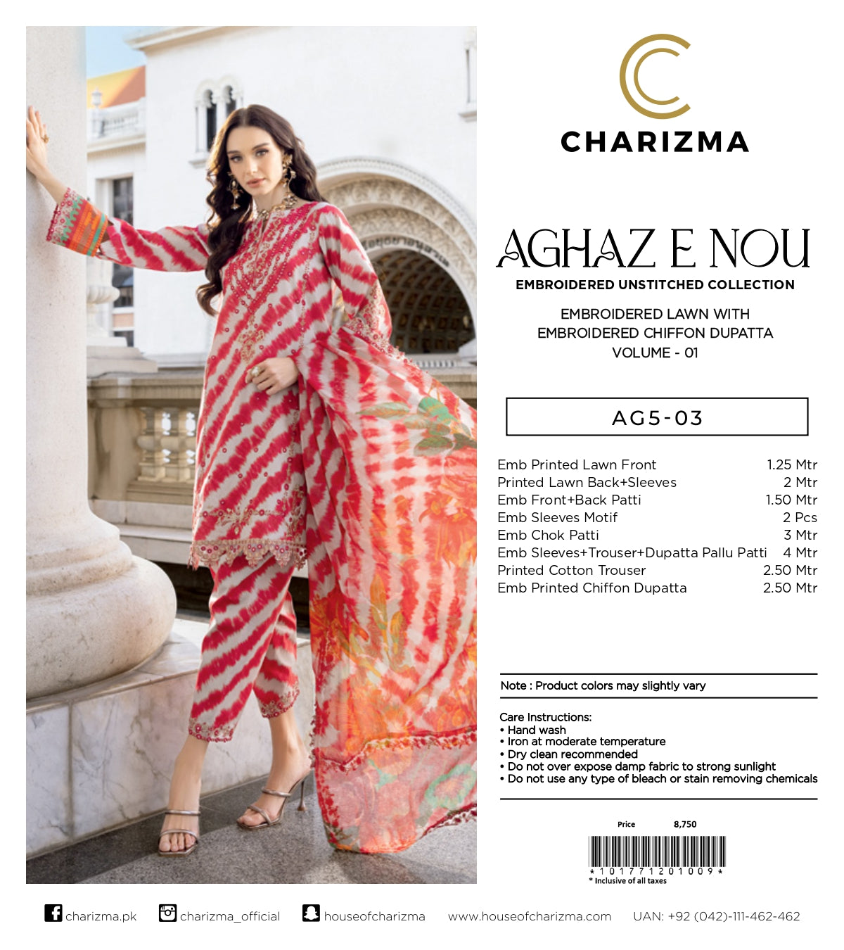 Charizma Agaz E Nou/Emb Unstitched Collection Sets With Dupattas Vol 01 2025 0003