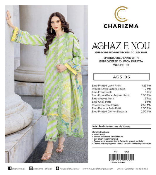 Charizma Agaz E Nou/Emb Unstitched Collection Sets With Dupattas Vol 01 2025 0006