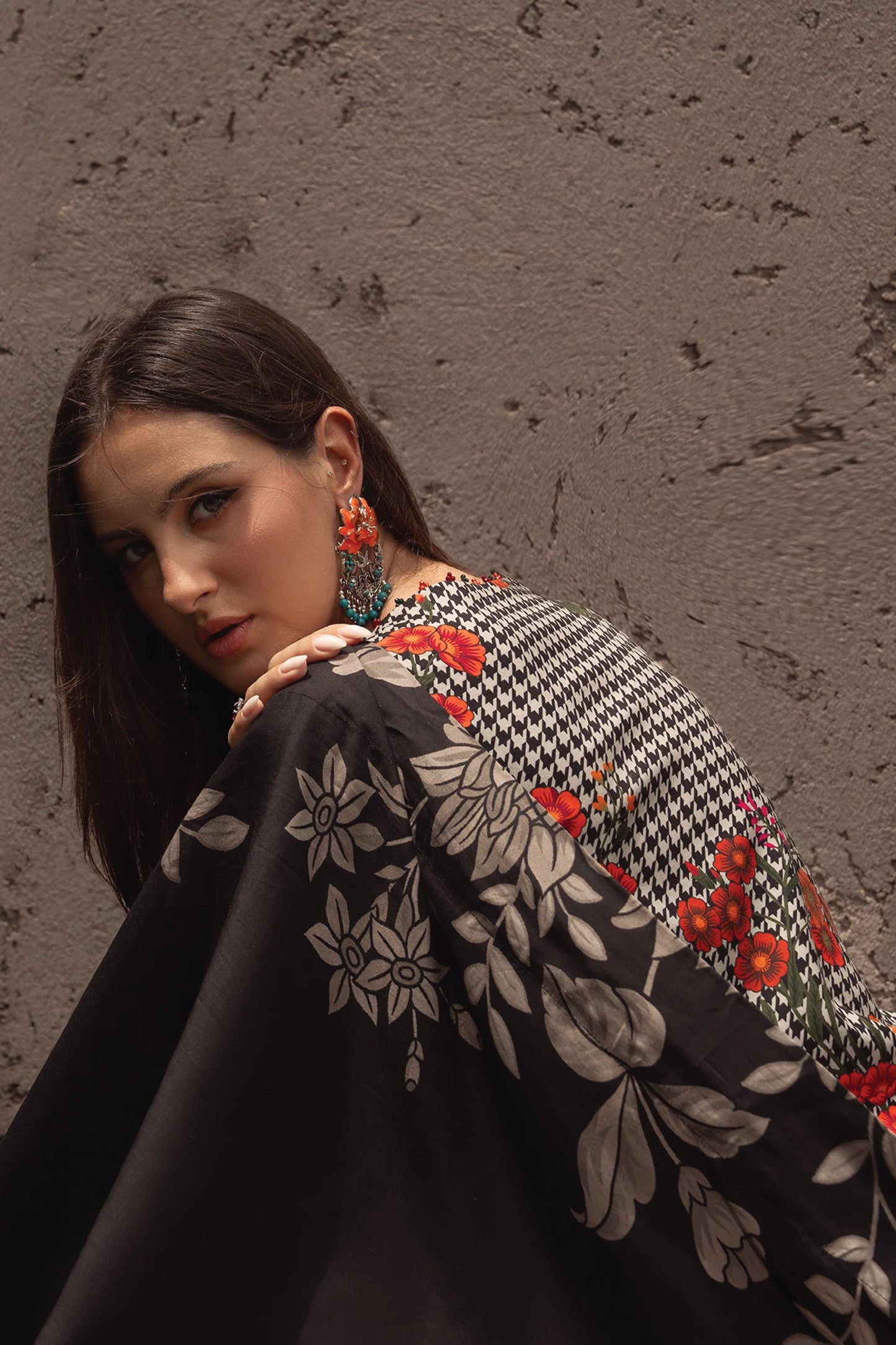 CHARIZMA C PRINT UNSTITCHED LINEN V1 COLLECTION'26| D4