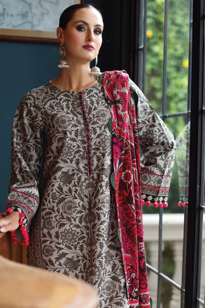 CHARIZMA C PRINT UNSTITCHED LINEN V1 COLLECTION'26| D9