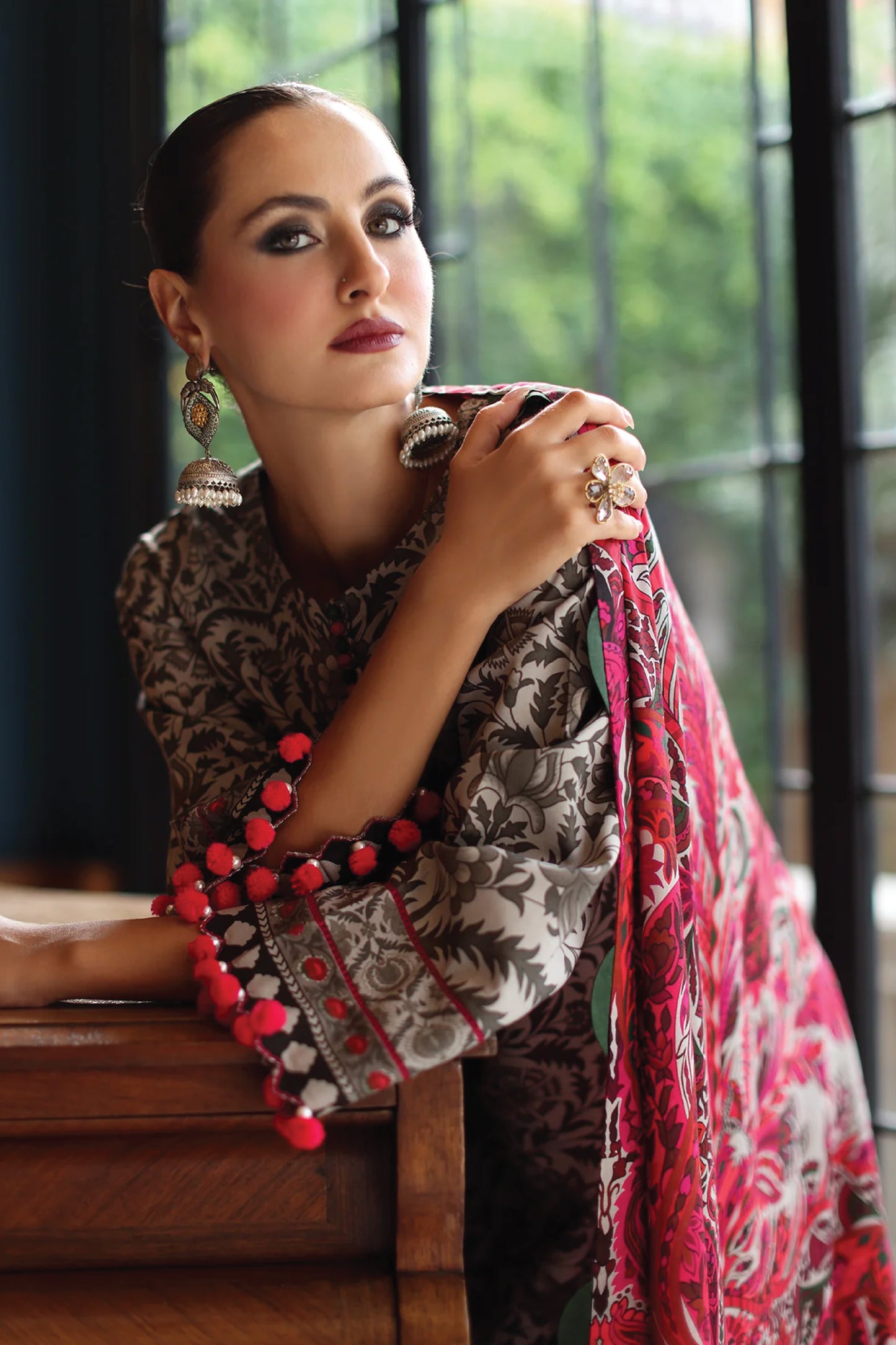 CHARIZMA C PRINT UNSTITCHED LINEN V1 COLLECTION'26| D9