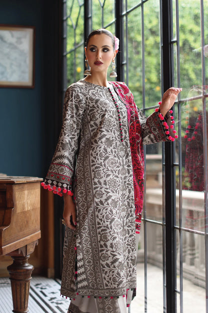 CHARIZMA C PRINT UNSTITCHED LINEN V1 COLLECTION'26| D9