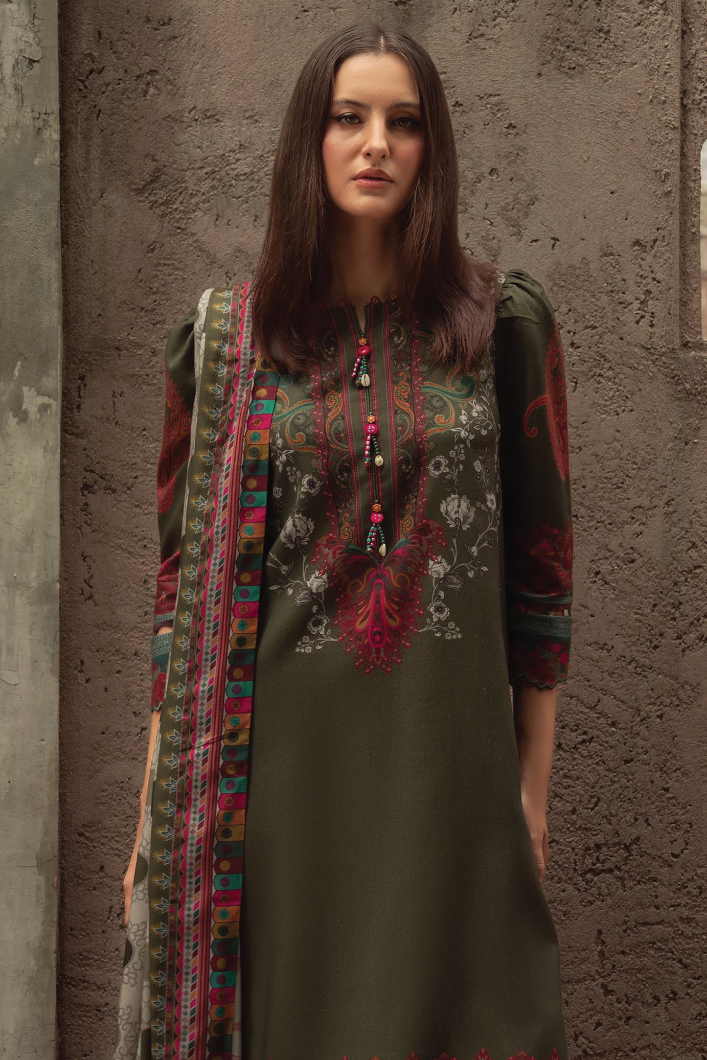 CHARIZMA C PRINT UNSTITCHED LINEN V1 COLLECTION'26| D5