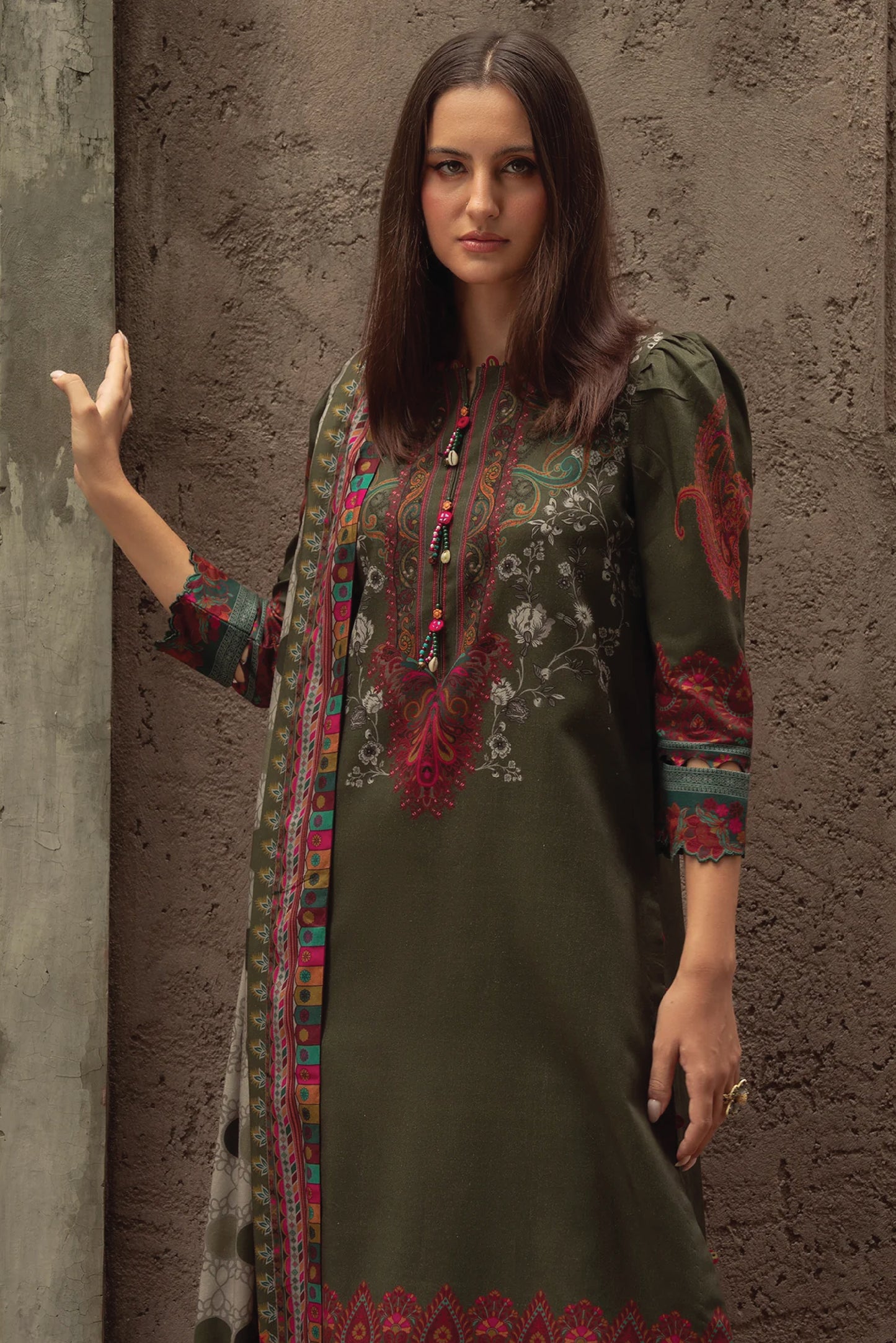 CHARIZMA C PRINT UNSTITCHED LINEN V1 COLLECTION'26| D5