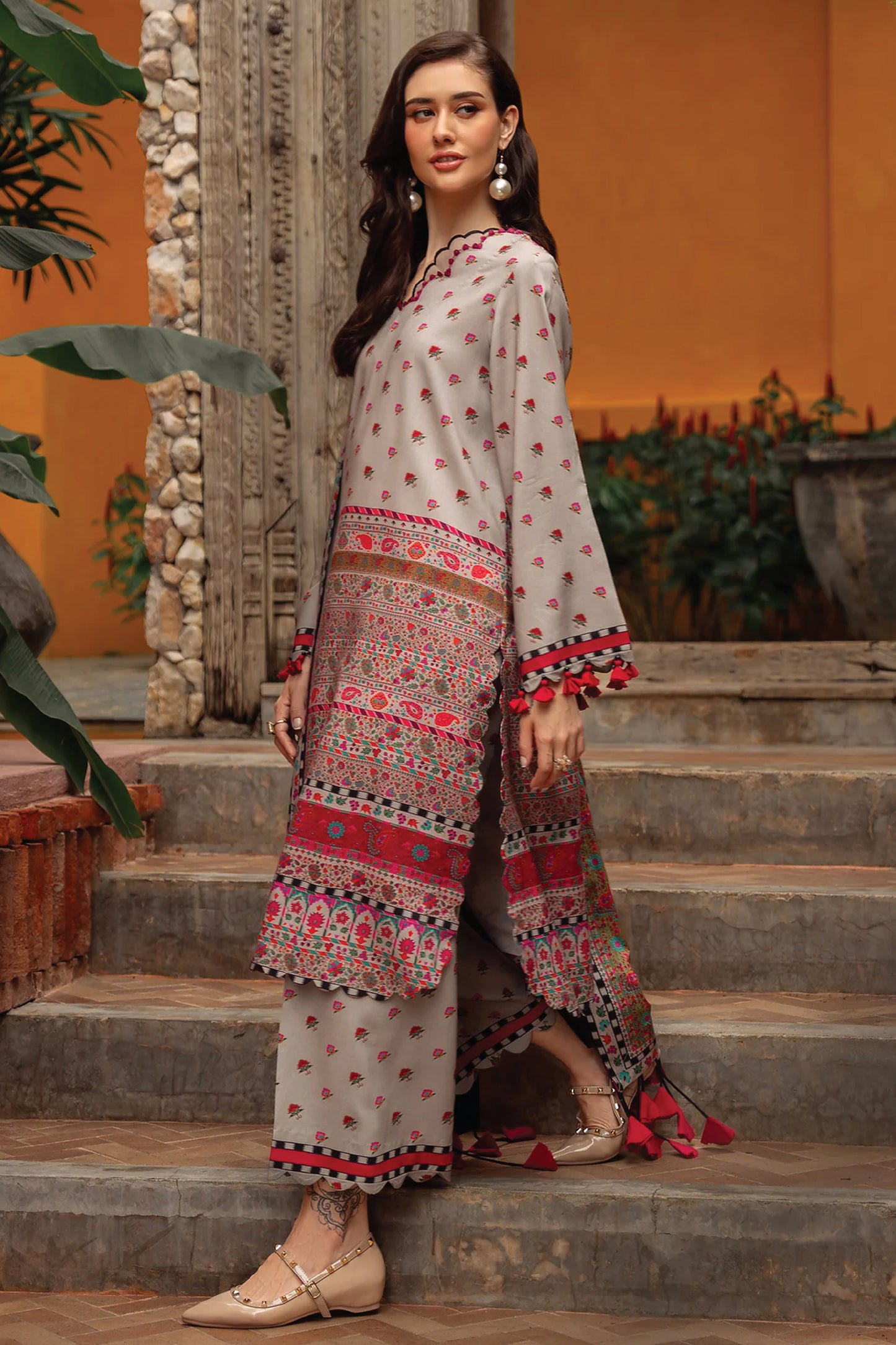 CHARIZMA C PRINT UNSTITCHED LINEN V1 COLLECTION'26| D1