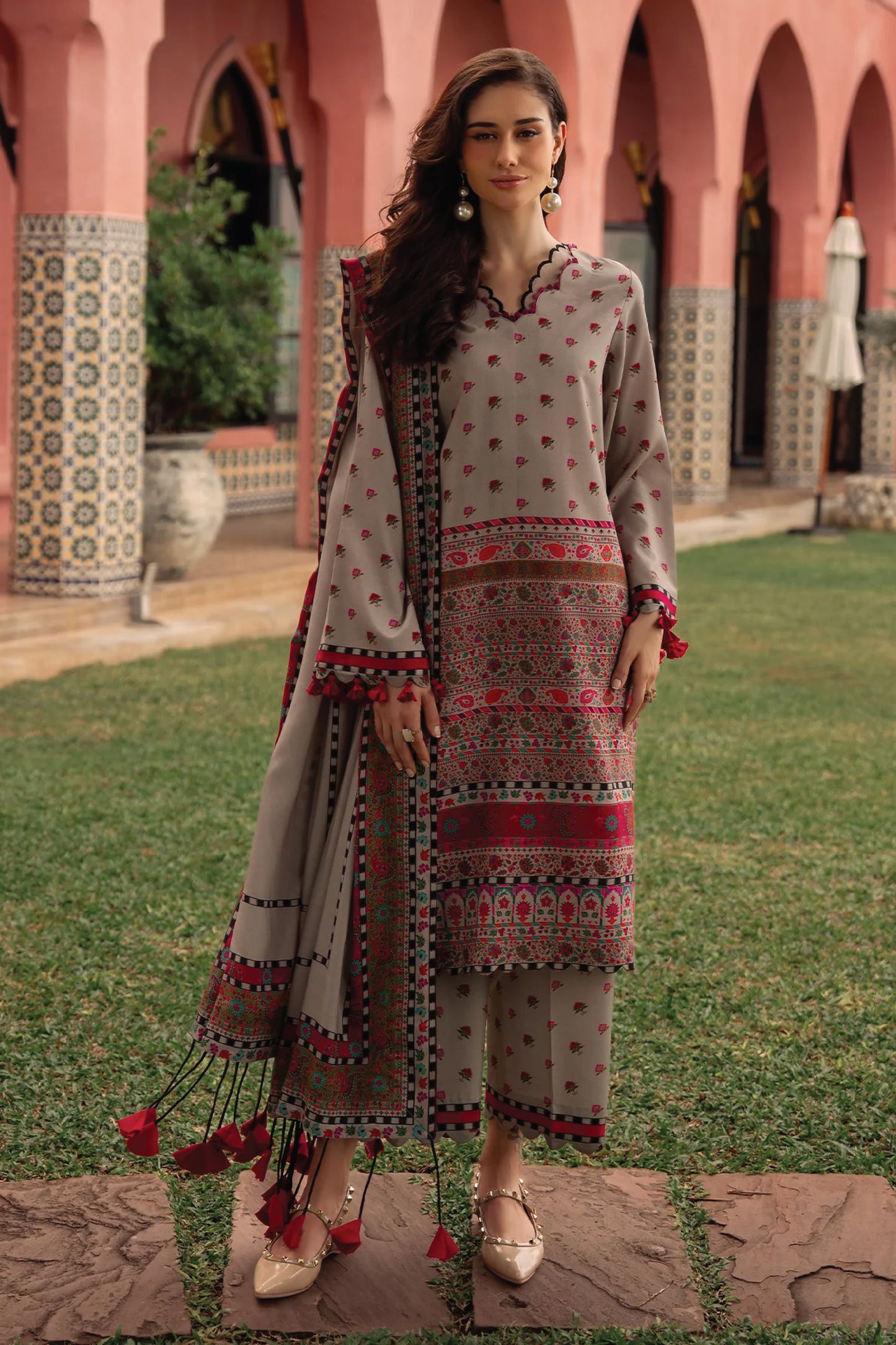 CHARIZMA C PRINT UNSTITCHED LINEN V1 COLLECTION'26| D1
