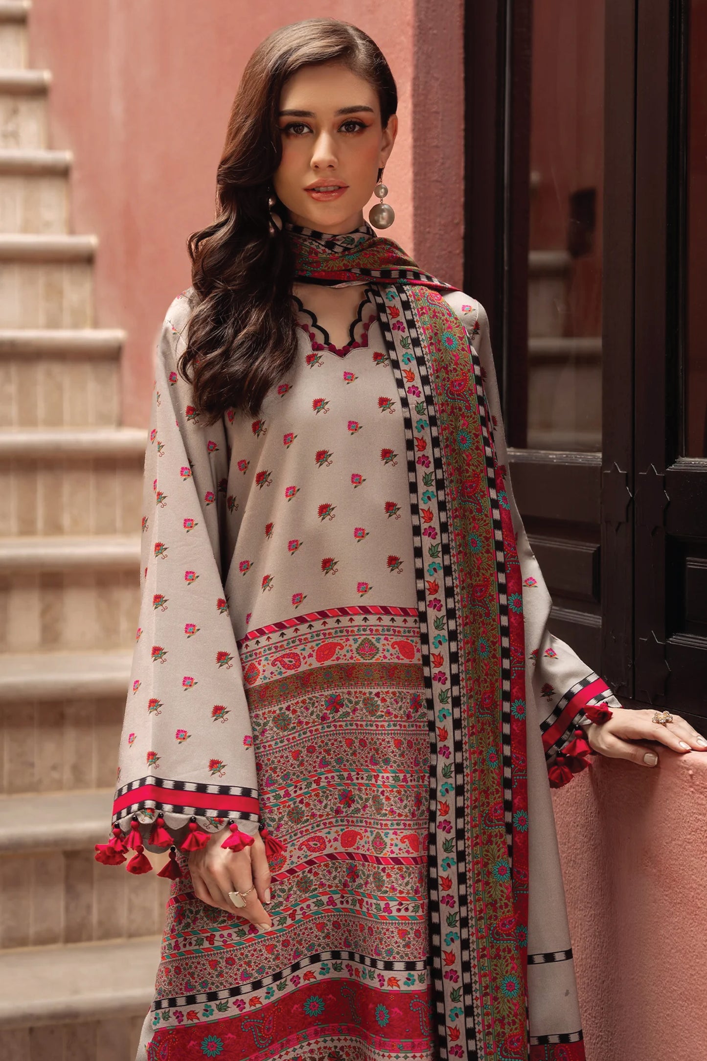 CHARIZMA C PRINT UNSTITCHED LINEN V1 COLLECTION'26| D1