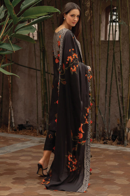 CHARIZMA C PRINT UNSTITCHED LINEN V1 COLLECTION'26| D8