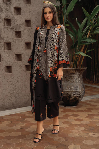 CHARIZMA C PRINT UNSTITCHED LINEN V1 COLLECTION'26| D8