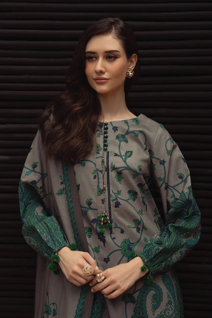 CHARIZMA C PRINT UNSTITCHED LINEN V1 COLLECTION'26| D7