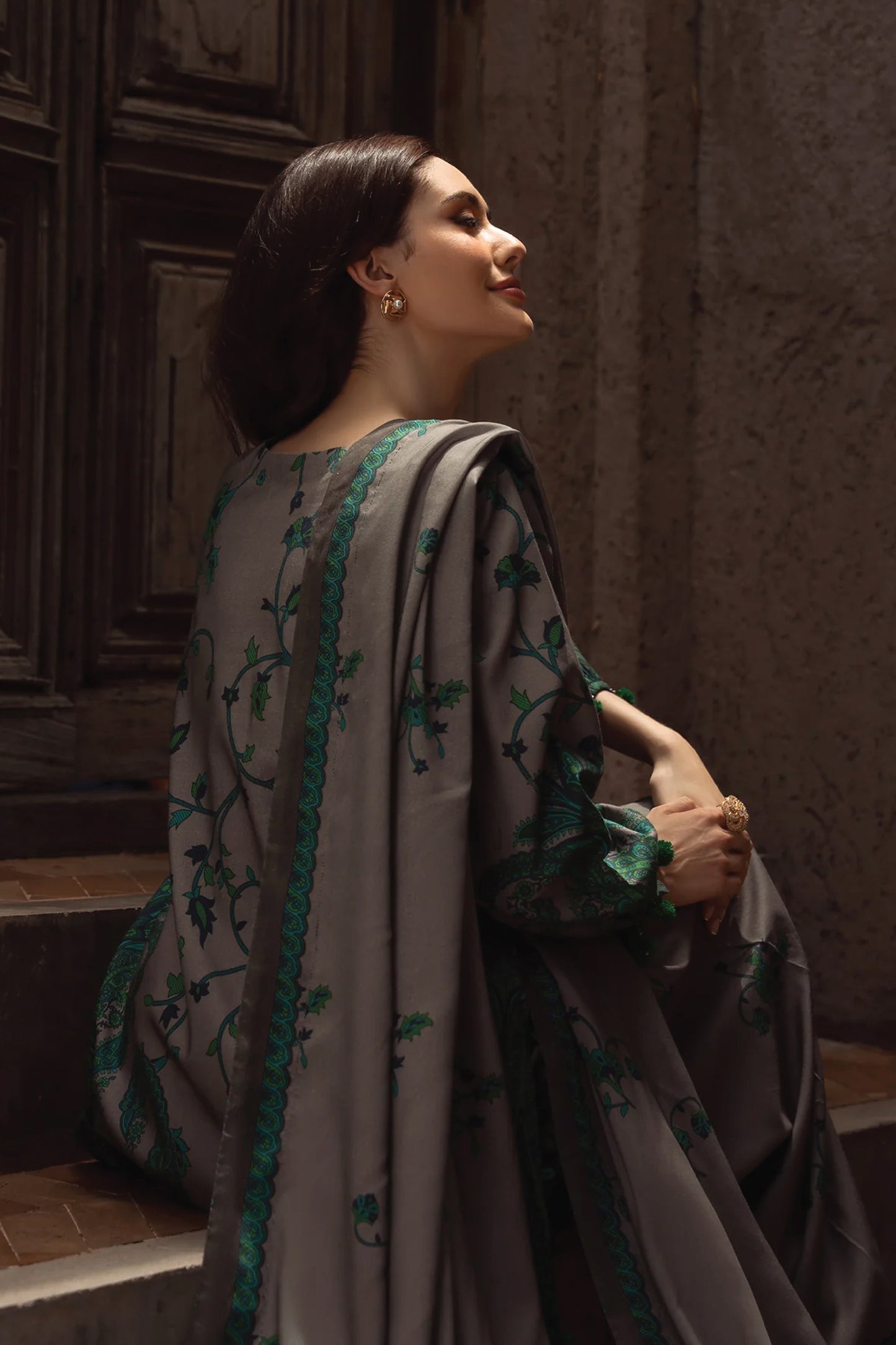 CHARIZMA C PRINT UNSTITCHED LINEN V1 COLLECTION'26| D7