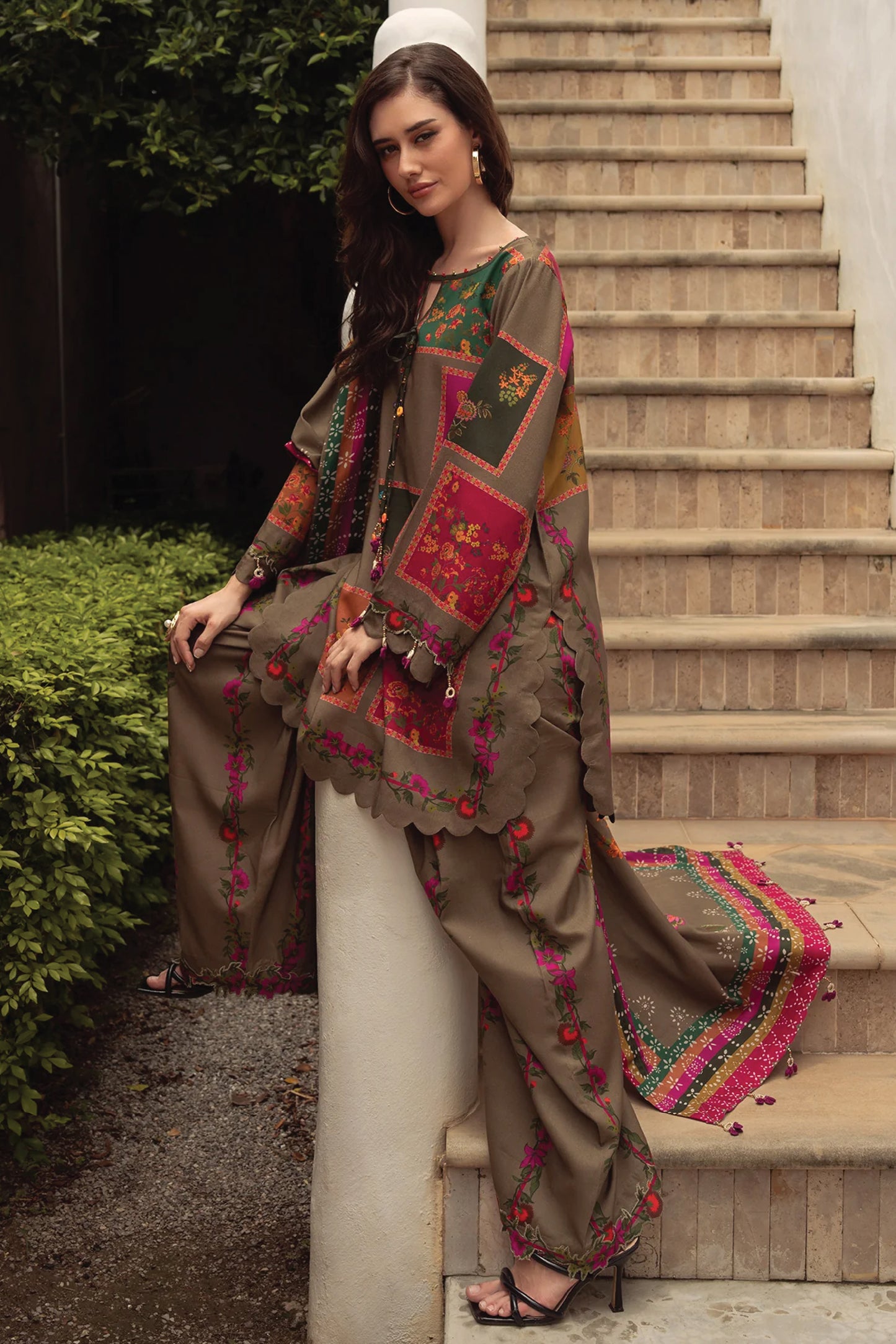 CHARIZMA C PRINT UNSTITCHED LINEN V1 COLLECTION'26| D3