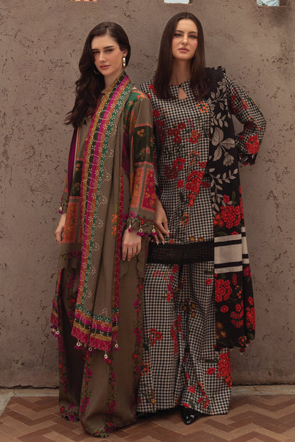 CHARIZMA C PRINT UNSTITCHED LINEN V1 COLLECTION'26| D3