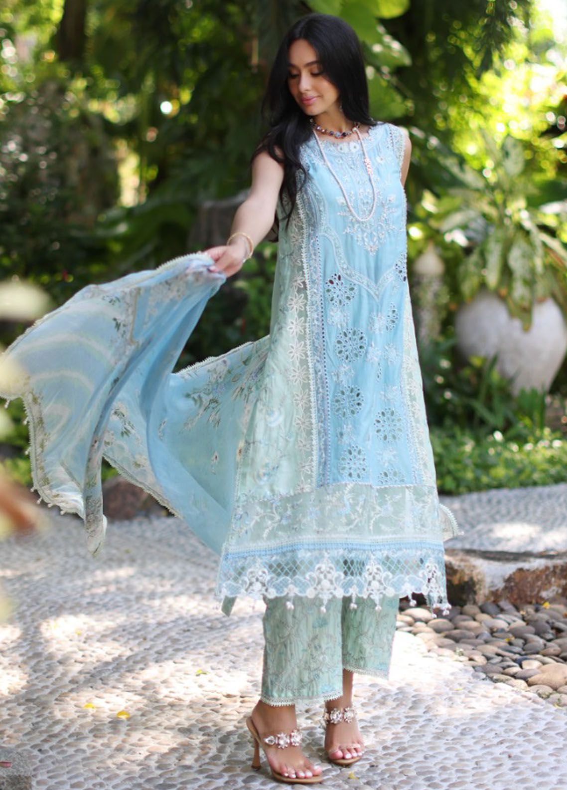 Noor By Saadia Asad Luxury Chikankari Lawn 2024 | NSA24C D-2A