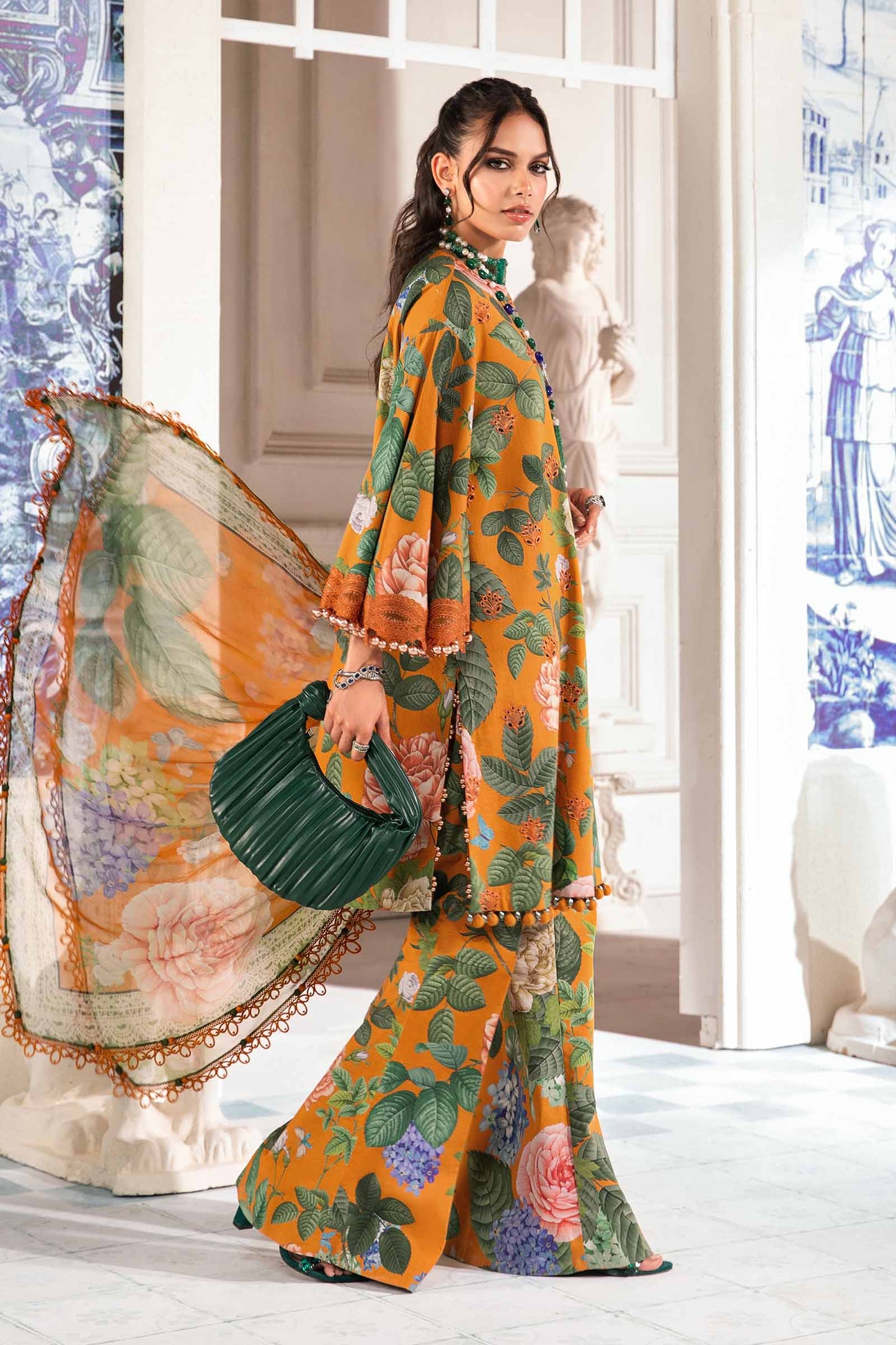 Maria B M.Print Collection 2024 – 3 Piece Unstitched Printed Suit | MPT-2210-B