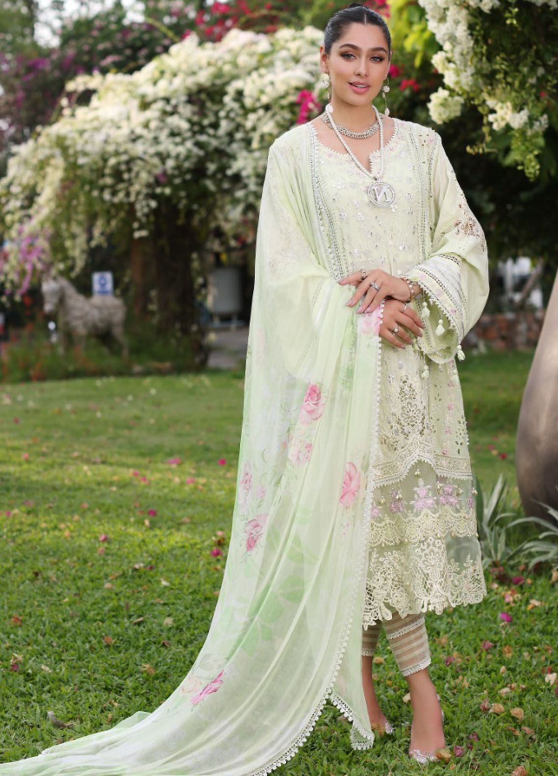 Noor By Saadia Asad Luxury Chikankari Lawn 2024 | NSA24C D-11B