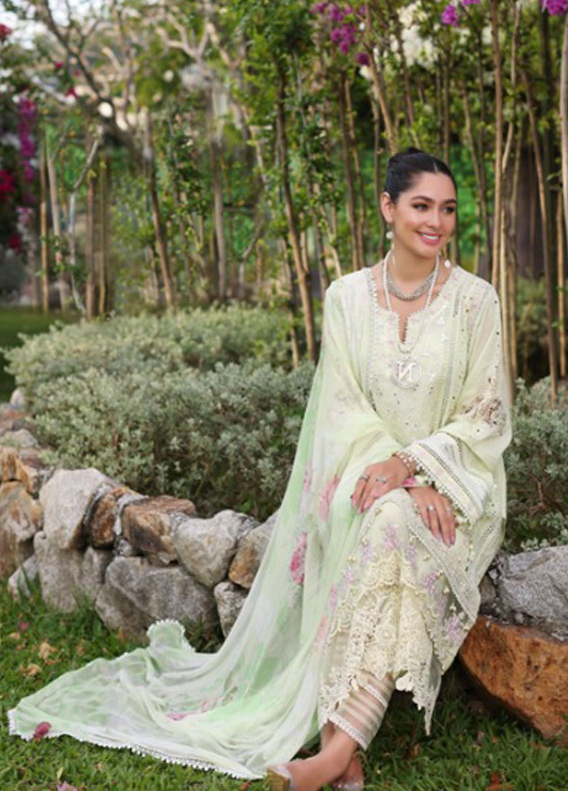 Noor By Saadia Asad Luxury Chikankari Lawn 2024 | NSA24C D-11B