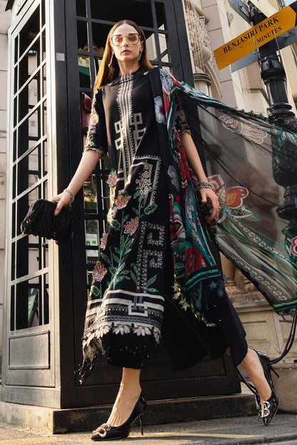 MARIA B LUXURY LAWN EID EDIT UNSTITCHED'26 - D11 (Charcoal Dark Teal)