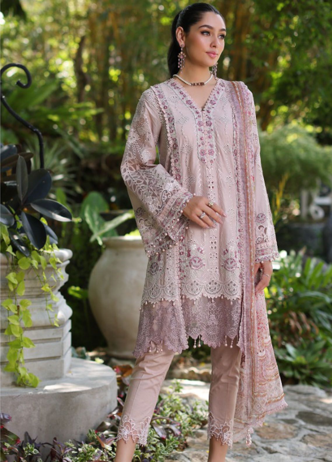 Noor By Saadia Asad Luxury Chikankari Lawn 2024 | NSA24C D-3A